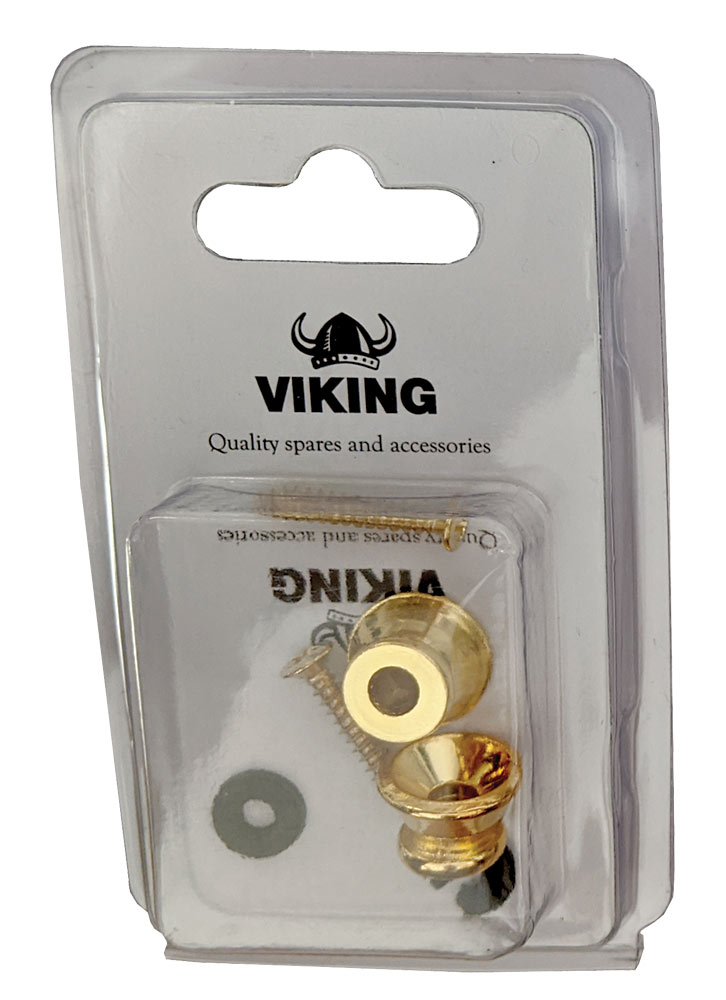 Viking GSB-10G Gold Color Strap Buttons A pair of gold colored strap buttons for most stringed instruments