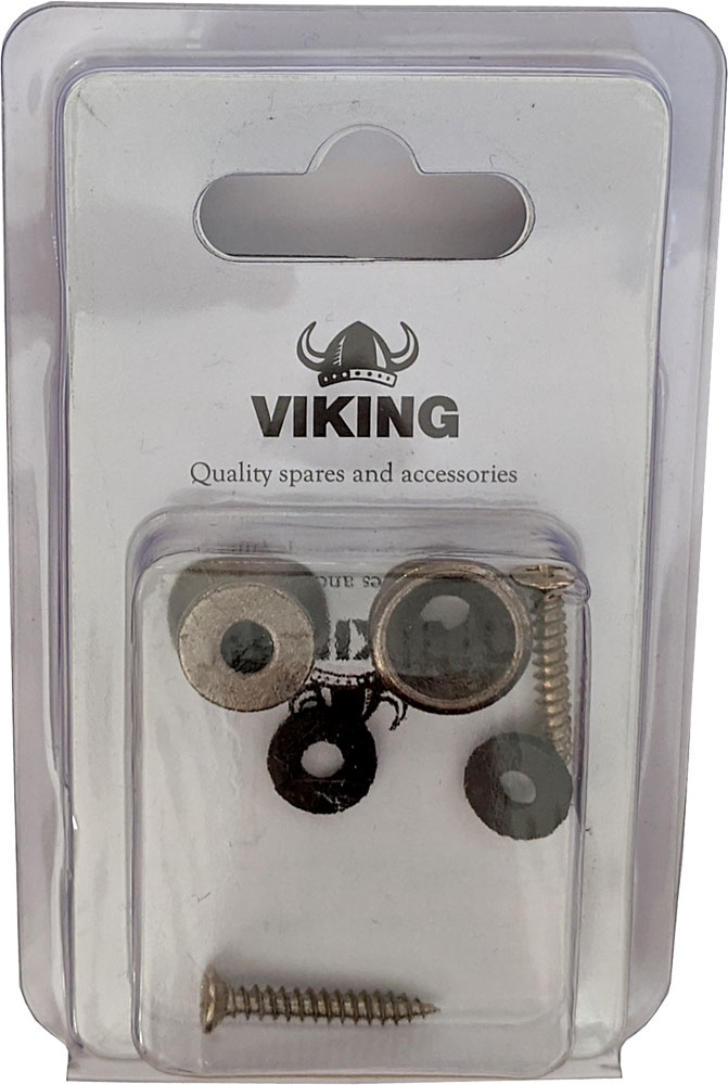 Viking GSB-10K Gun Metal Strap Buttons, Pair A pair of gun metal colored strap buttons for most stringed instruments