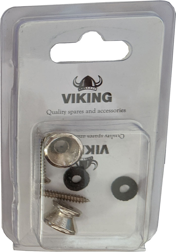 Viking GSB-10N Nickel Strap Buttons, Pair A pair of nickel strap buttons for most stringed instruments