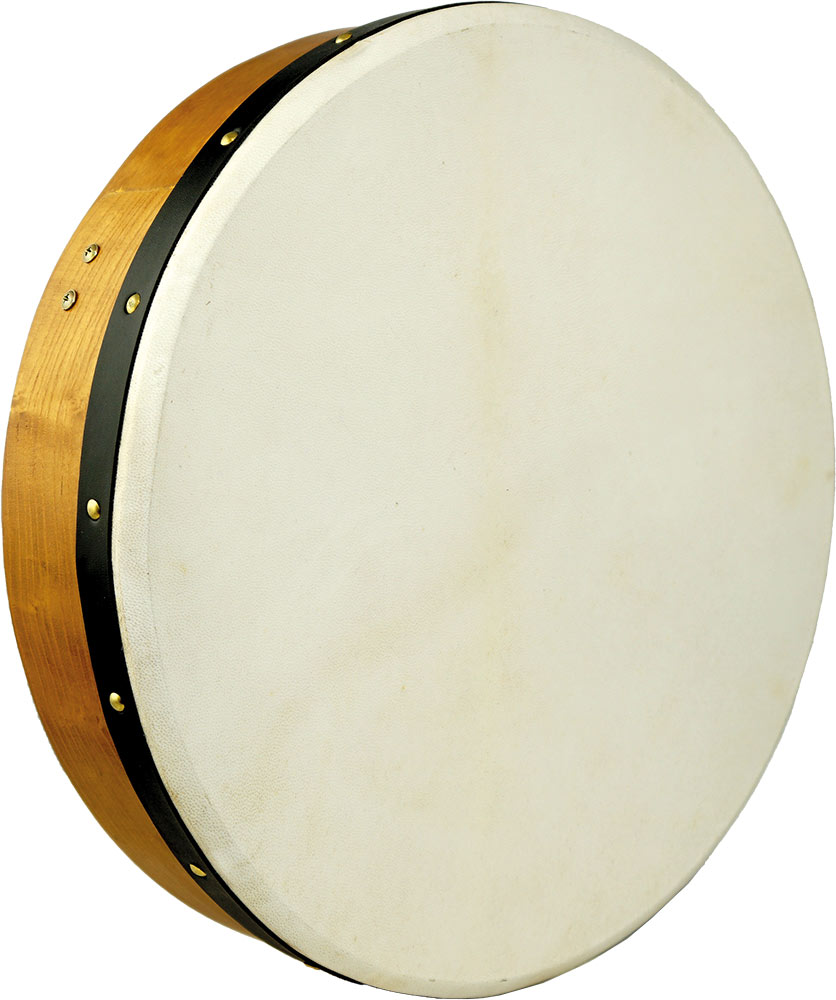 Glenluce Tralee 16inch Bodhran Natural stain mulberry shell. Single strut