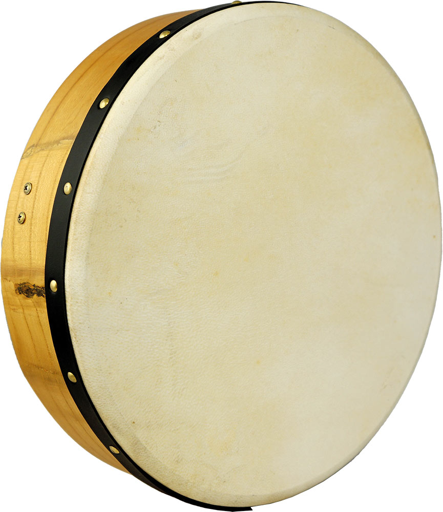 Glenluce Tralee 14inch Bodhran Natural stain mulberry shell. Single strut