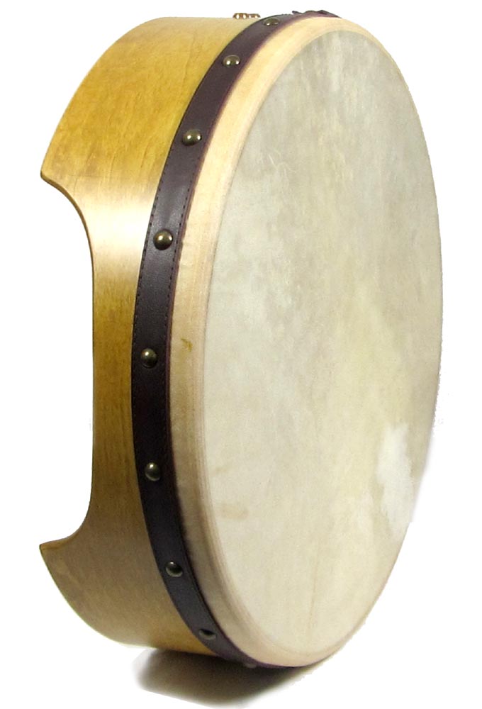 Waltons 16inch Bodhran, Oak 12cm deep oak rim with rounded edges and an arm cut out