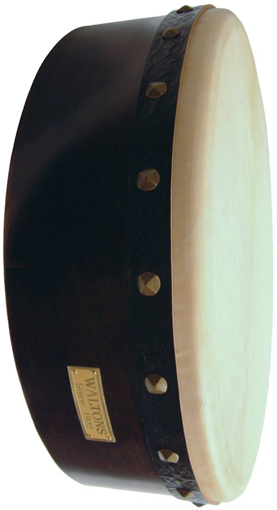 Waltons Classic 15inch Bodhran Player's Pack Dark brown finish. Goat skin head with leather binding