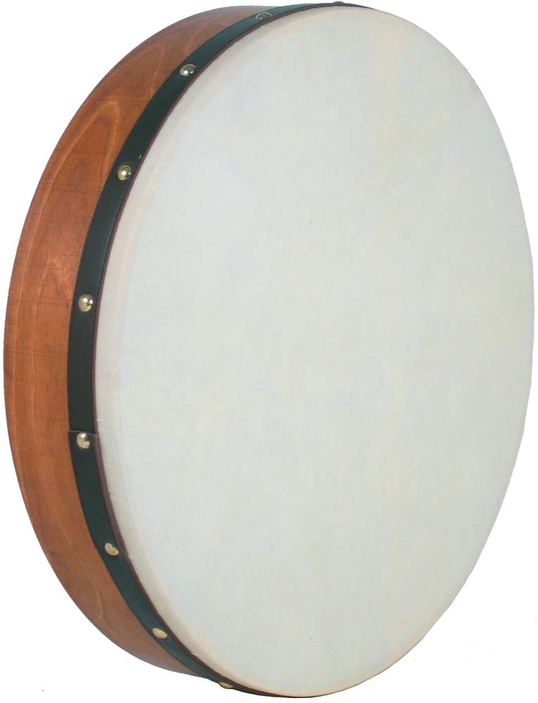 Waltons Classic 18inch Bodhran Player's Pack Dark brown finish. Goat skin head with leather binding