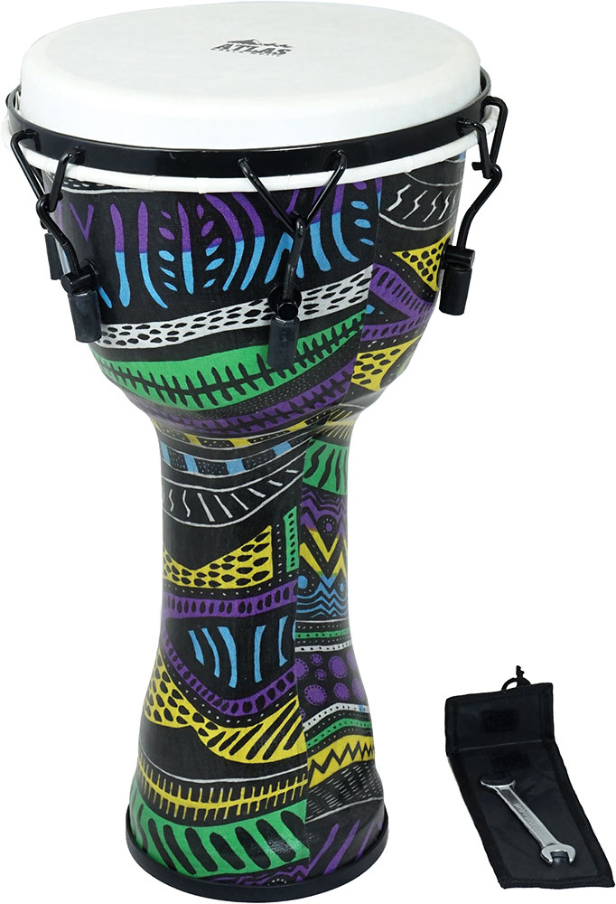 Bucara ADJ-1050 Djembe 10inch, Tuneable PVC shell with a Caribbean style sarong wrap