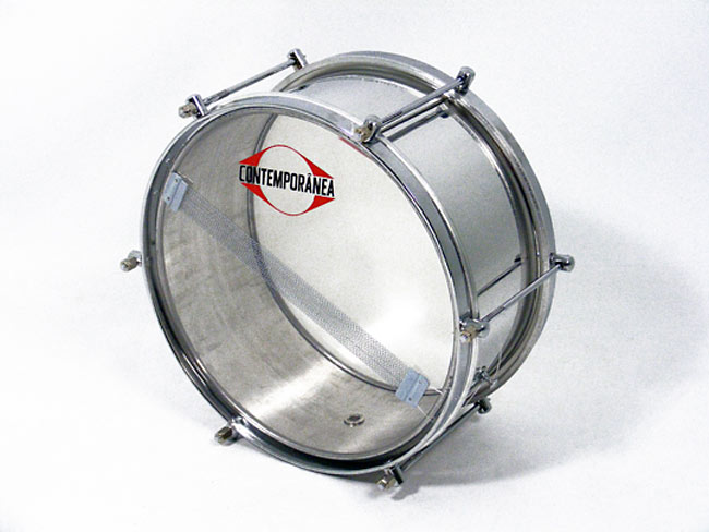 Contemporanea CA1215P Caixa Pro 12inch x 15cm Guerra Pro. Mini-Guerre Polished Aluminum Snare Drum, 6 Lugs