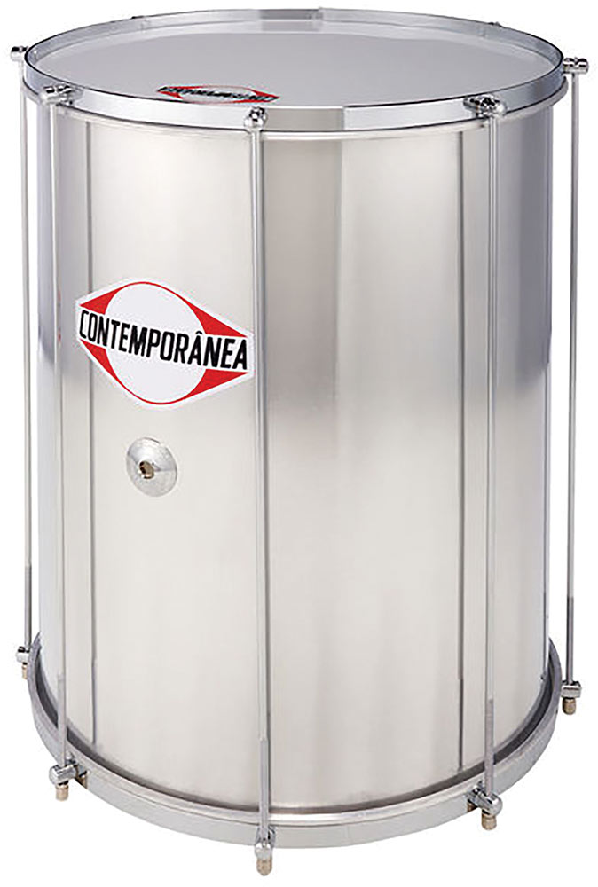 Contemporanea Professional Surdo 16inch x 50cm Aluminum  Pro. Short Series Bright Aluminum Surdo, 6 Tuning Rods