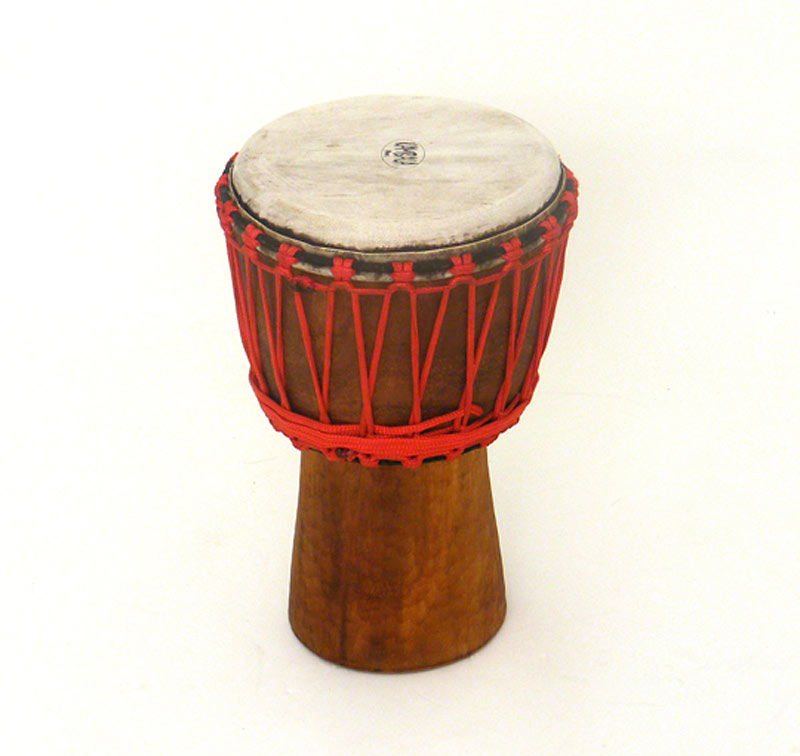 Kambala BL120 Bassam Djembe 9inch x 17 Iroca Wood, Goat Head, Red Pre-stretched Chord