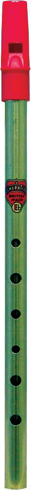 Generation Brass Eb Whistle Tin whistle with a red plastic mouthpiece