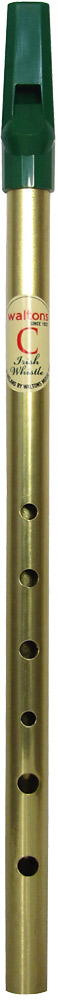 Waltons Irish C Whistle Brass body with a green plastic mouthpiece