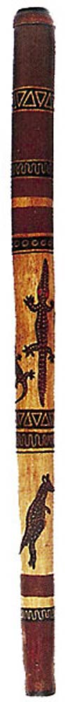 Atlas AW-E10 Bamboo Didgeridoo, painted With various painted decorations