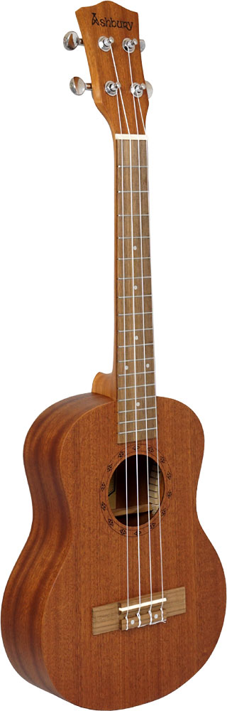 Ashbury AU-75TS Tenor Uke, Sapele Matt finish. Sapele top, back and sides. Laser etched diamond style rosette