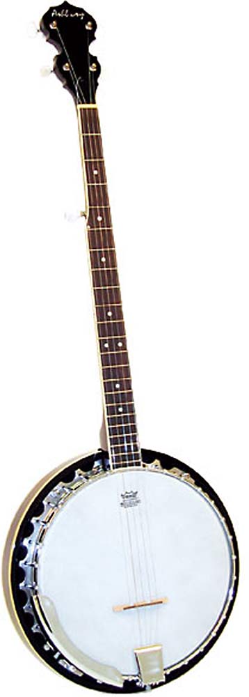 Ashbury AB-35-5 5 Str Banjo, Mahogany Resonator Aluminum rim. White ABS bound mahogany neck with rosewood fingerboard. 22 Frets