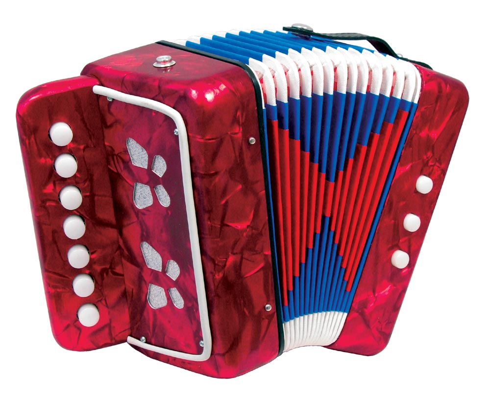 Scarlatti Child's 7 Key Melodeon, Red A perfect fun mini melodeon for any child