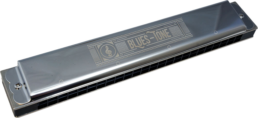 Blues Tone Tremolo Harmonica, C Major 48 hole. Brass reedplate with black ABS Comb