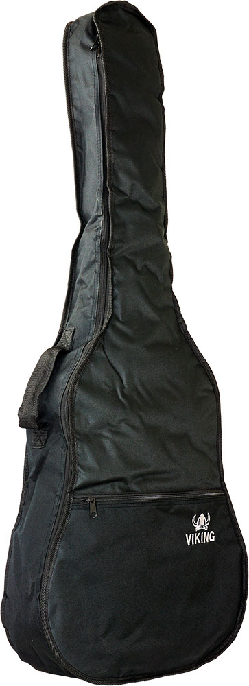 Viking VGB-10-D Dreadnought Guitar Bag Tough 600D black nylon outer with 3mm padding. Black lining