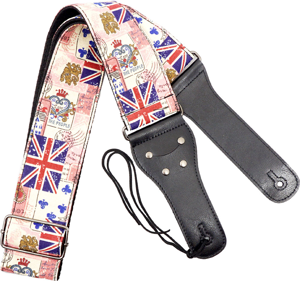 Viking VGS-50 Woven Guitar Strap. Cards Patterned strap with a black webbing back. 6.5cm wide