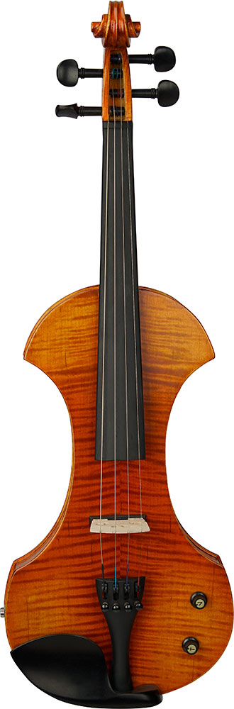 Valentino VE-040N Electric Violin. Natural Veneered maple body with a natural violin finish. Cornerless hollow body shape