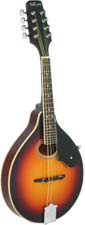 Ashbury AM-50-SB A Style Mandolin, Tobacco S/B Spruce top, maple body with oval soundhole. Tobacco sunburst