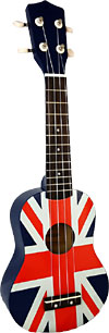 Blue Moon BU-07 Union Jack Soprano Ukulele Good quality, very playable Uke. Lindenwood fingerboard and bridge. Nickel frets