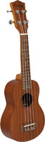 Ashbury AU-75SS Soprano Uke, Sapele Matt finish. Sapele top, back and sides. Laser etched diamond style rosette