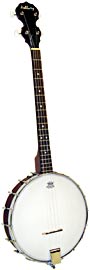 Blue Moon BJ-10T Tenor Banjo. Openback Beveled mahogany pot. Bound mahogany neck with rosewood fingerboard. 19 Frets