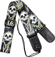 Viking VGS-42 Fabric Guitar Strap. Skulls