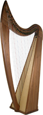 Stoney End Lorraine 29 String Harp, High Headed 4 octaves from 5th octave G to G'', 1220mm tall